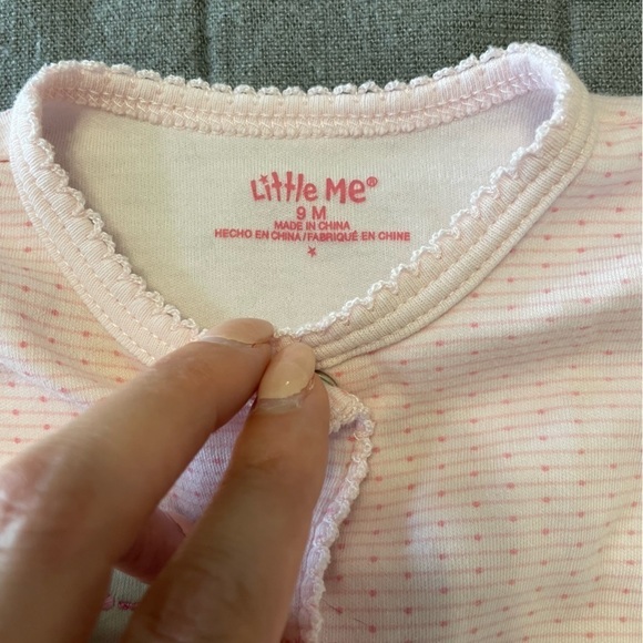 Little Me embroidered frog onesie 9month like new - Picture 3 of 4